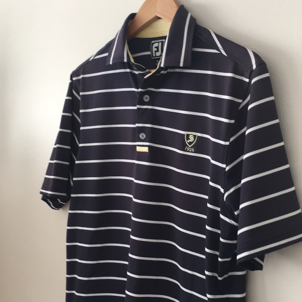 FootJoy Navy and White Striped Golf Shirt